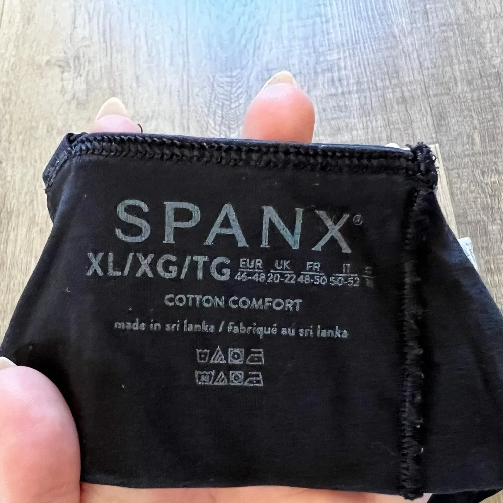 Spanx Cotton Comfort Bralette Black Wire Free Adjustable Strap Bra XL/TG 5248